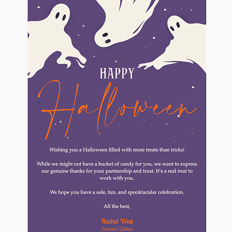 Halloween Sales Rep to Clients